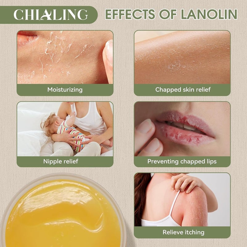 CHALING Handmade Lanolin - 100% Pure Natural Australian Lanolin Cream - Made in USA - USP Grade Moisturizer for Dry/Cracked Skin, Nipple Discomfort, Lip Hydration & Eczema | Unscented, Additive-Free(3.5 oz) - Image 5